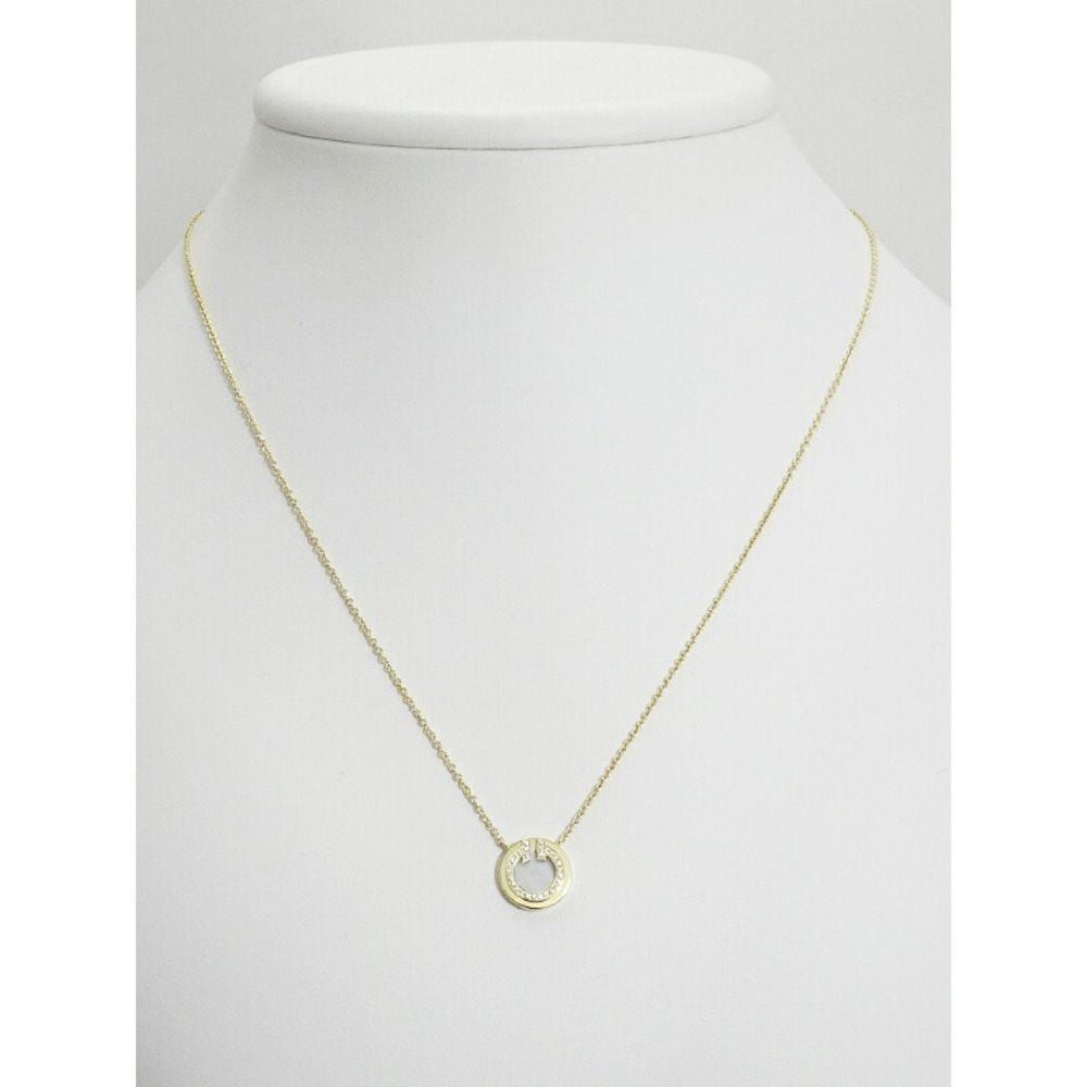 Tiffany Two Diamond & Mother of Pearl Circle Pendant Necklace